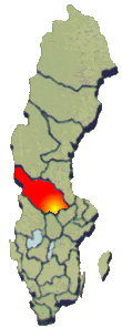 Dalarna marked with Ludvika in the south. Click for a map of Ludvika District.
